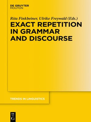 cover image of Exact Repetition in Grammar and Discourse